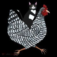 Tuxedo Cat Riding Chicken Funny Toddler Sweatshirt