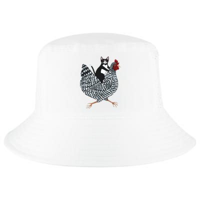 Tuxedo Cat Riding Chicken Funny Cool Comfort Performance Bucket Hat