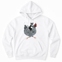 Tuxedo Cat Riding Chicken Funny Hoodie