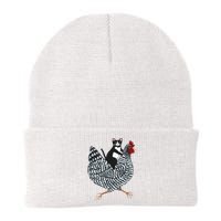 Tuxedo Cat Riding Chicken Funny Beanie
