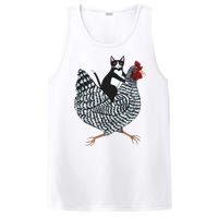 Tuxedo Cat Riding Chicken Funny PosiCharge Competitor Tank