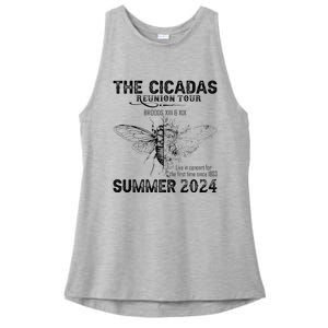 The Cicada Reunion U.S 2024 Broods Xiii And Xix Summer Ladies PosiCharge Tri-Blend Wicking Tank