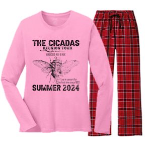 The Cicada Reunion U.S 2024 Broods Xiii And Xix Summer Women's Long Sleeve Flannel Pajama Set 