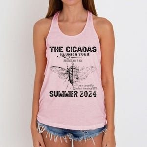 The Cicada Reunion U.S 2024 Broods Xiii And Xix Summer Women's Knotted Racerback Tank