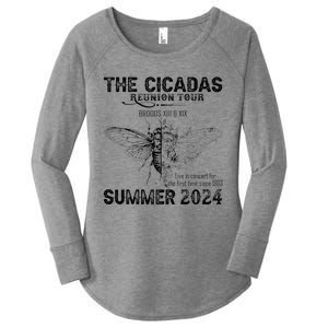 The Cicada Reunion U.S 2024 Broods Xiii And Xix Summer Women's Perfect Tri Tunic Long Sleeve Shirt