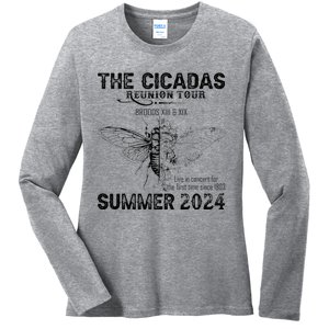 The Cicada Reunion U.S 2024 Broods Xiii And Xix Summer Ladies Long Sleeve Shirt