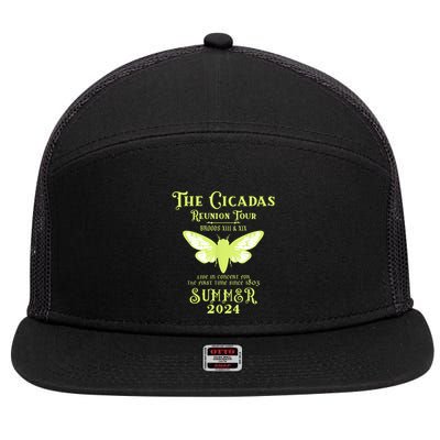 The Cicada Reunion U.S 2024 Cicada Concert Fest Lover 7 Panel Mesh Trucker Snapback Hat
