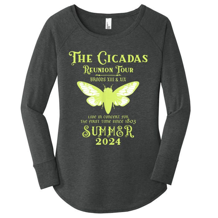 The Cicada Reunion U.S 2024 Cicada Concert Fest Lover Women's Perfect Tri Tunic Long Sleeve Shirt