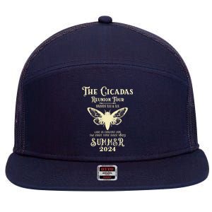 The Cicada Reunion Tours 2024 Cicada Concert Fest Lover Gift 7 Panel Mesh Trucker Snapback Hat