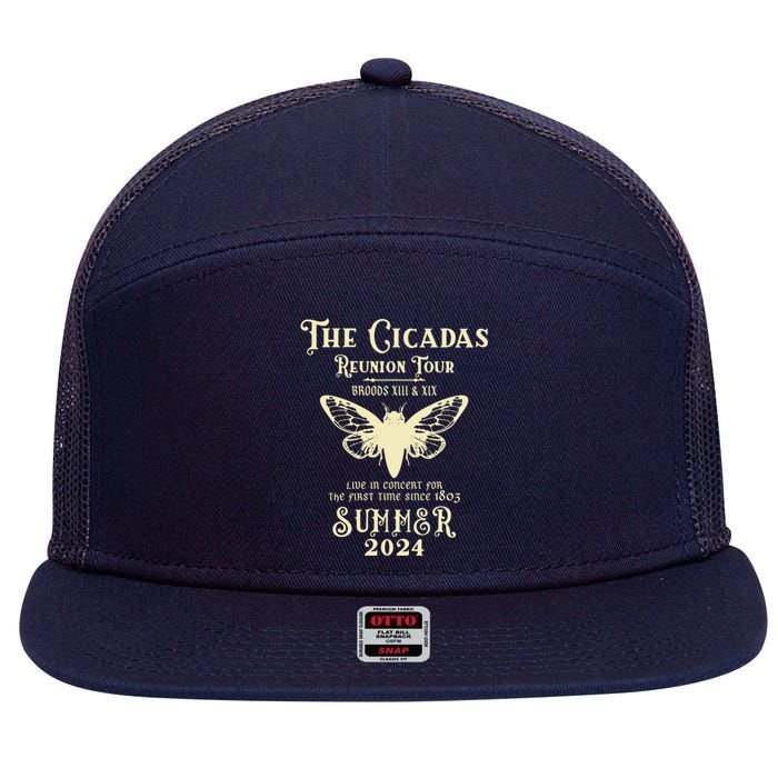 The Cicada Reunion Tours 2024 Cicada Concert Fest Lover Gift 7 Panel Mesh Trucker Snapback Hat