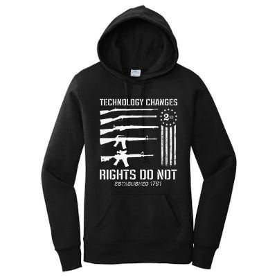 Technology Changes Rights Do Not Gun Rights 2A Statement Women's Pullover Hoodie