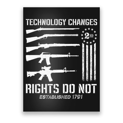 Technology Changes Rights Do Not Gun Rights 2A Statement Poster