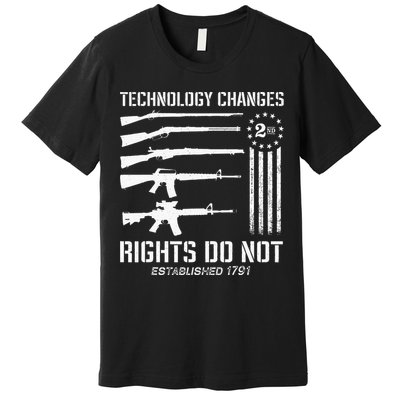 Technology Changes Rights Do Not Gun Rights 2A Statement Premium T-Shirt