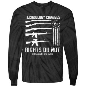 Technology Changes Rights Do Not Gun Rights 2A Statement Tie-Dye Long Sleeve Shirt