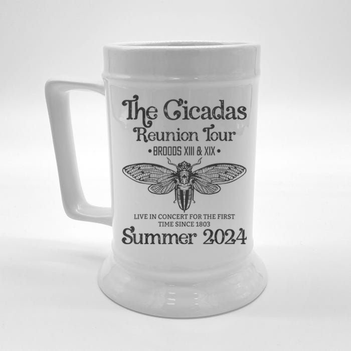 The Cicada Reunion U.S Tours 2024 Cicada Concert Fest Lover Gift Beer Stein