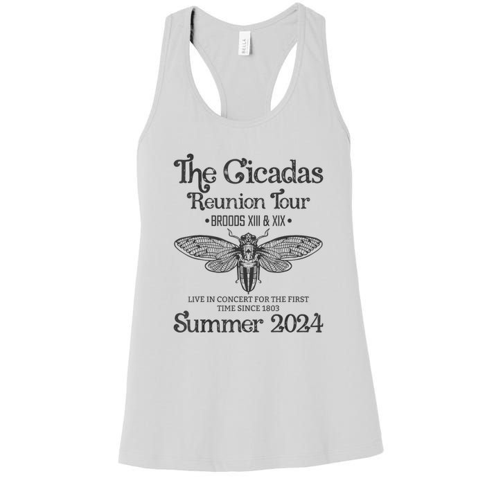 The Cicada Reunion U.S Tours 2024 Cicada Concert Fest Lover Gift Women's Racerback Tank