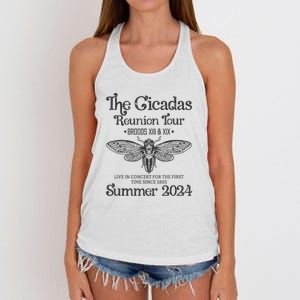 The Cicada Reunion U.S Tours 2024 Cicada Concert Fest Lover Gift Women's Knotted Racerback Tank