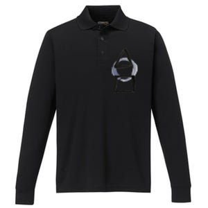 Triangle Circle Square Calligraphy Enso Performance Long Sleeve Polo