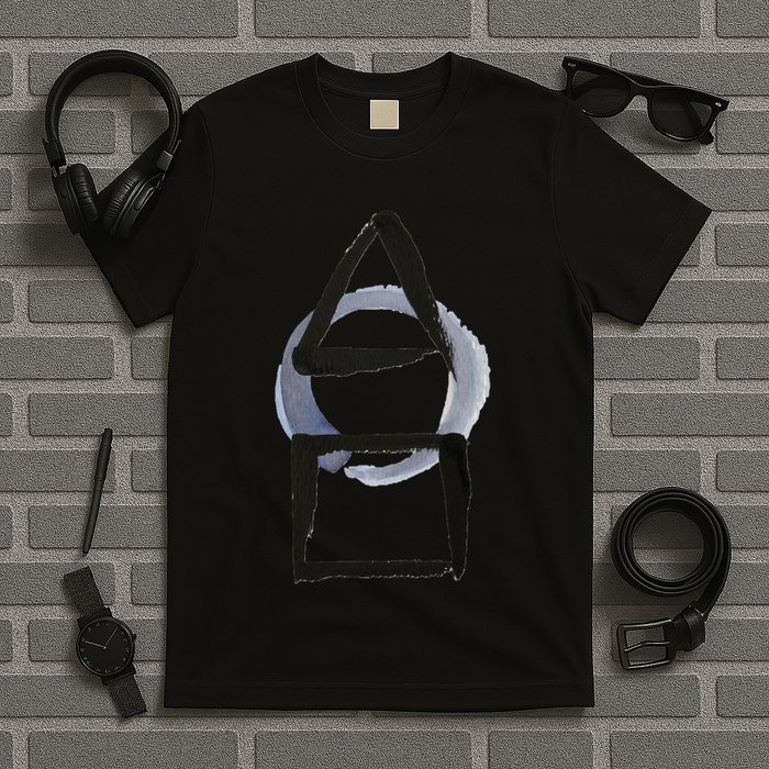 Triangle Circle Square Calligraphy Enso T-Shirt