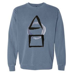 Triangle Circle Square Calligraphy Enso Garment-Dyed Sweatshirt