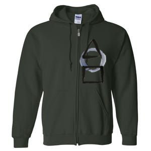 Triangle Circle Square Calligraphy Enso Full Zip Hoodie