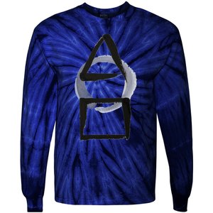 Triangle Circle Square Calligraphy Enso Tie-Dye Long Sleeve Shirt