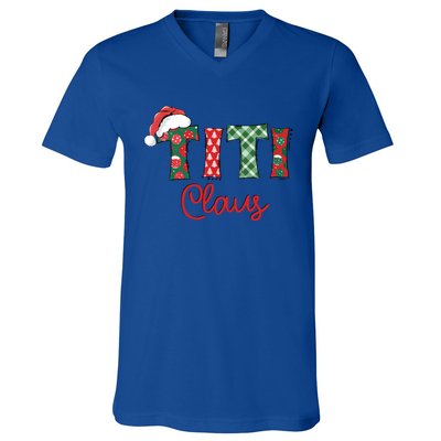 Titi Claus Santa Hat Merry Christmas Titi Funny Gift Meaningful Gift V-Neck T-Shirt