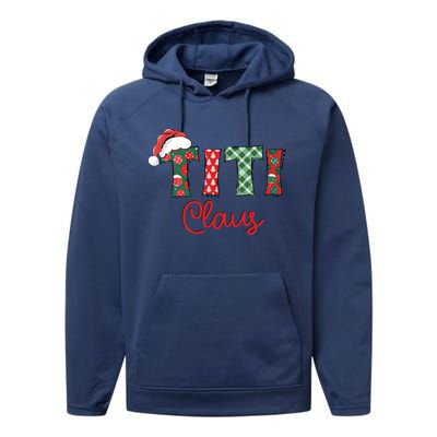 Titi Claus Santa Hat Merry Christmas Titi Funny Gift Meaningful Gift Performance Fleece Hoodie