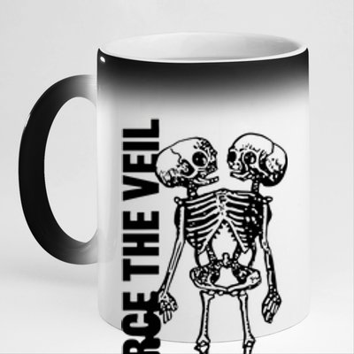 Tan Conjoined Skeleton 11oz Black Color Changing Mug