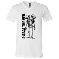 Tan Conjoined Skeleton V-Neck T-Shirt