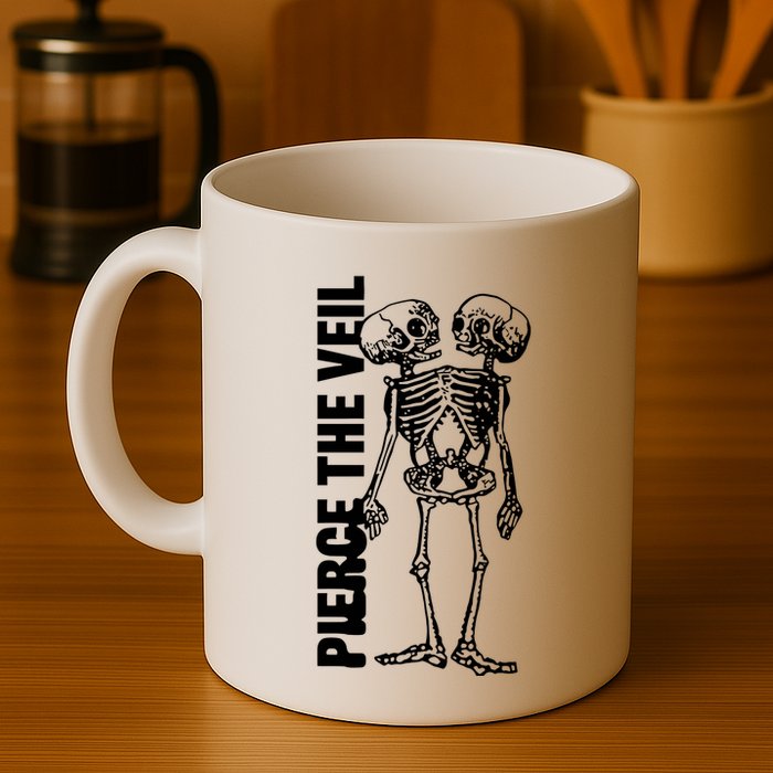 Tan Conjoined Skeleton Mug