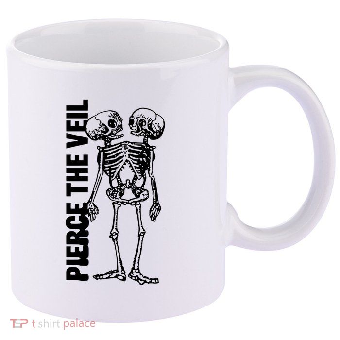 Tan Conjoined Skeleton 11oz C Handle Ceramic Mug