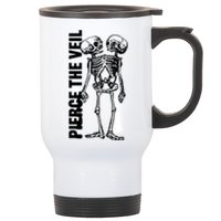 Tan Conjoined Skeleton Stainless Steel Travel Mug