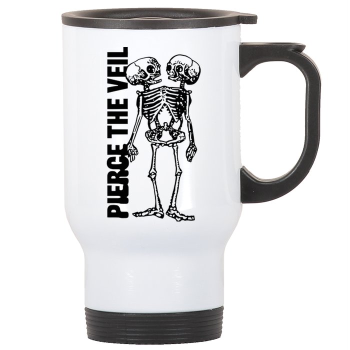 Tan Conjoined Skeleton Stainless Steel Travel Mug