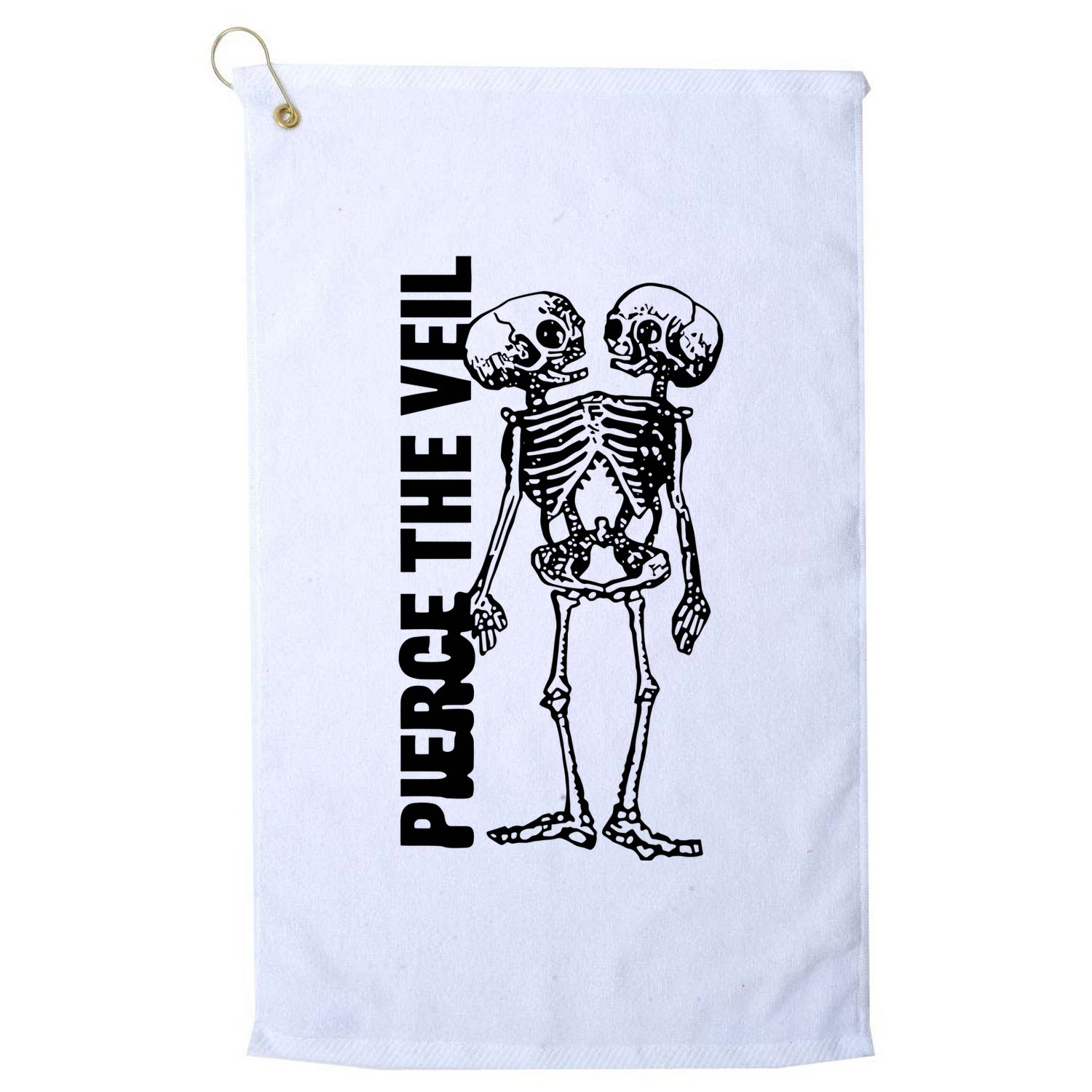 Tan Conjoined Skeleton Golf Towel