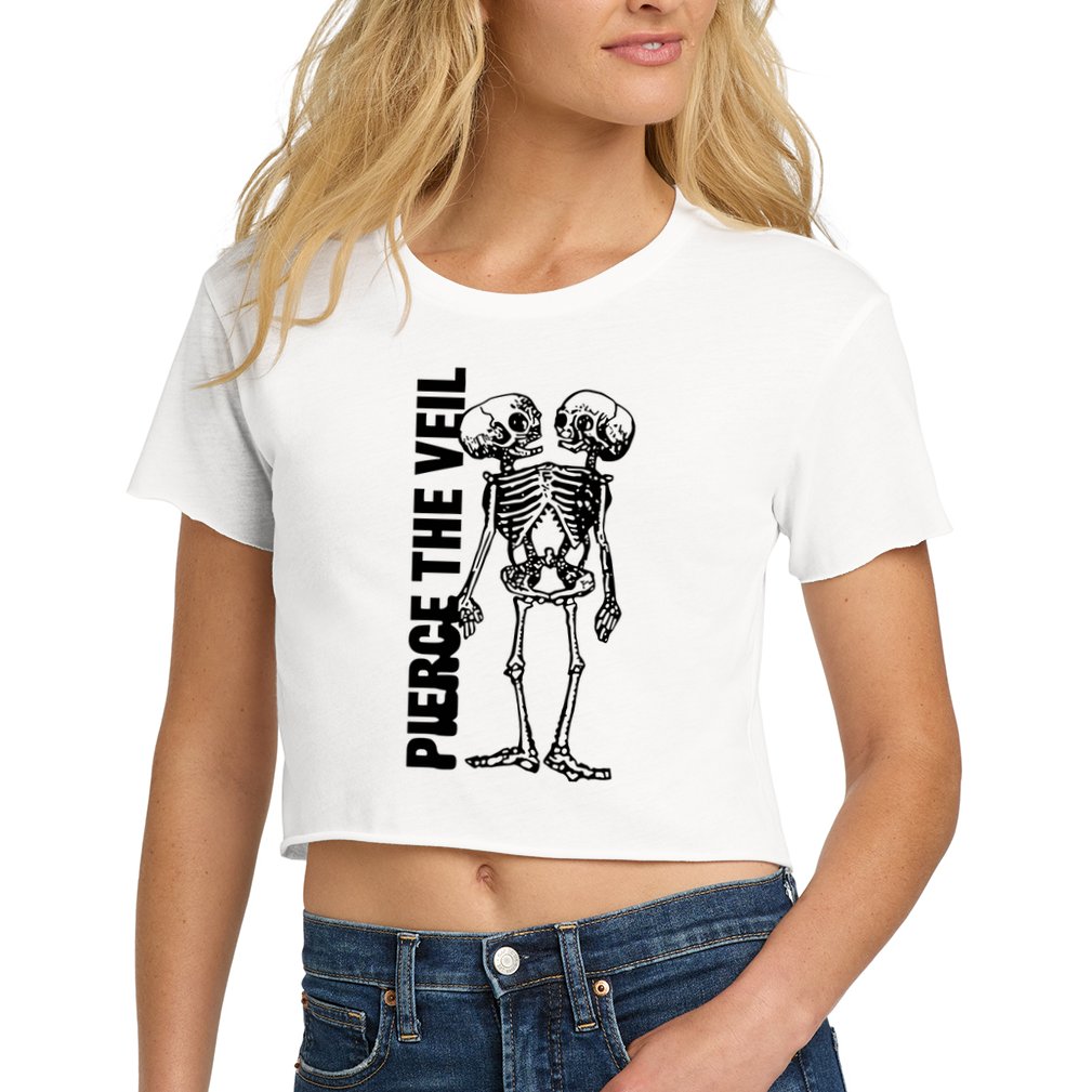 Tan Conjoined Skeleton Crop Top