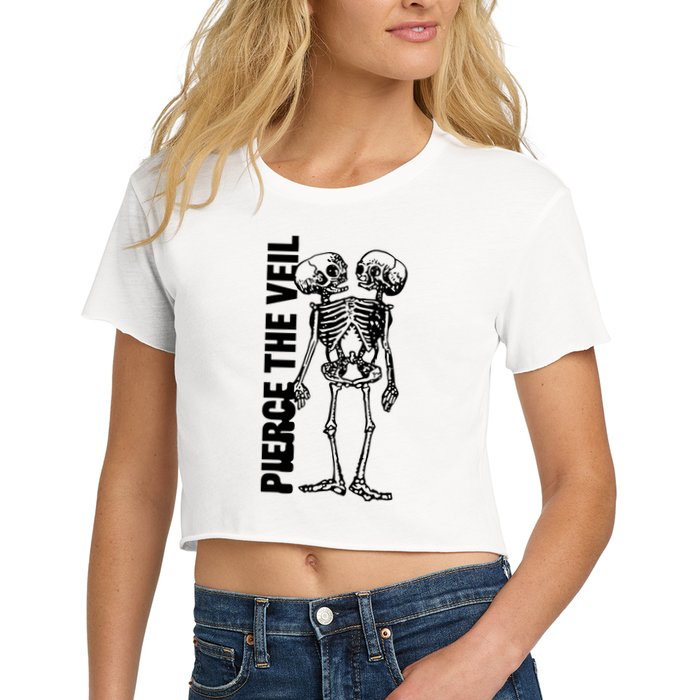 Tan Conjoined Skeleton Crop Top