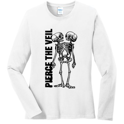 Tan Conjoined Skeleton Ladies Long Sleeve Shirt
