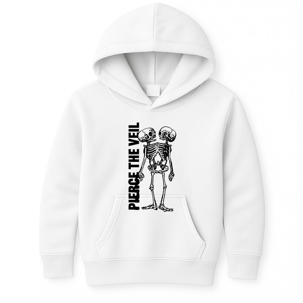 Tan Conjoined Skeleton Kids Hoodie