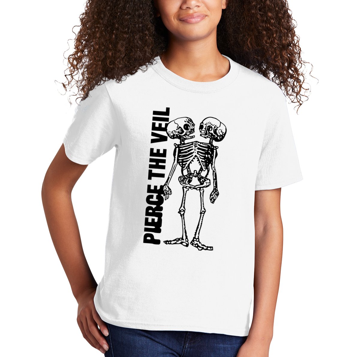 Tan Conjoined Skeleton Kids T-Shirt