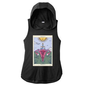 Tarot Card Strength Feminism Witchy Feminist Uterus Gift Ladies PosiCharge Tri-Blend Wicking Draft Hoodie Tank