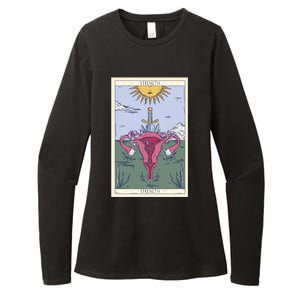 Tarot Card Strength Feminism Witchy Feminist Uterus Gift Womens CVC Long Sleeve Shirt