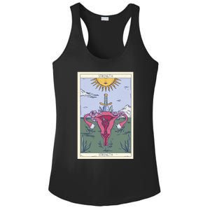 Tarot Card Strength Feminism Witchy Feminist Uterus Gift Ladies PosiCharge Competitor Racerback Tank