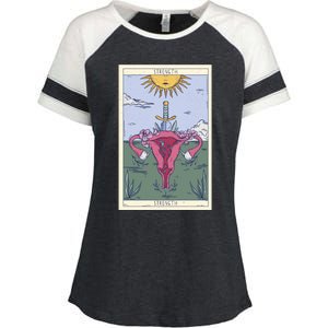 Tarot Card Strength Feminism Witchy Feminist Uterus Gift Enza Ladies Jersey Colorblock Tee