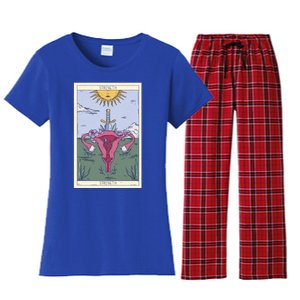 Tarot Card Strength Feminism Witchy Feminist Uterus Gift Women's Flannel Pajama Set