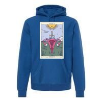 Tarot Card Strength Feminism Witchy Feminist Uterus Gift Premium Hoodie