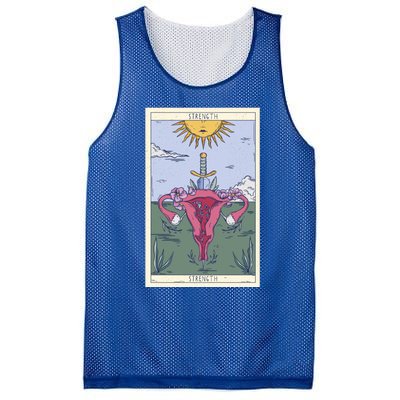 Tarot Card Strength Feminism Witchy Feminist Uterus Gift Mesh Reversible Basketball Jersey Tank