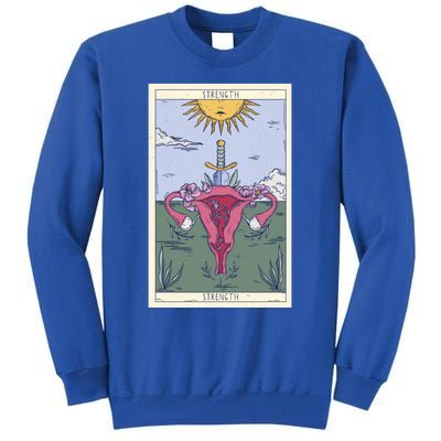 Tarot Card Strength Feminism Witchy Feminist Uterus Gift Tall Sweatshirt