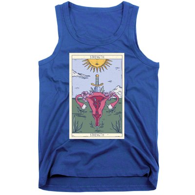 Tarot Card Strength Feminism Witchy Feminist Uterus Gift Tank Top