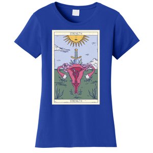 Tarot Card Strength Feminism Witchy Feminist Uterus Gift Women's T-Shirt